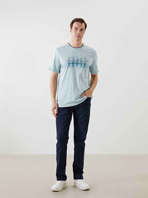LCWAIKIKI Classic Crew Neck Short Sleeve Printed Combed Cotton