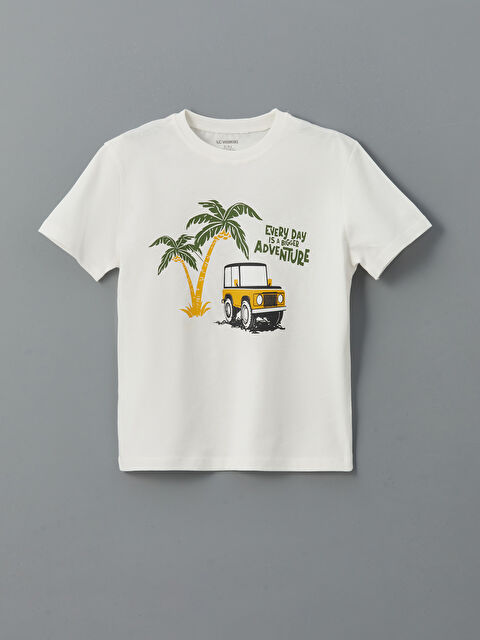 LCW Kids Bisiklet Yaka Baskılı Erkek Çocuk Tişört - S57331Z1-R9J