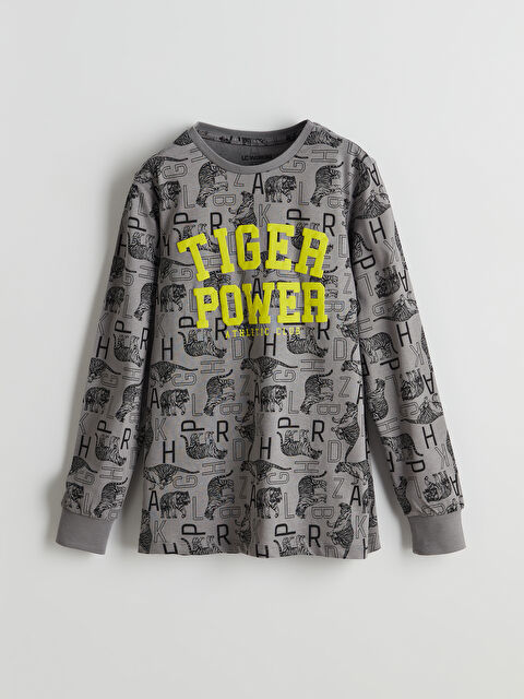 LCW Kids Bisiklet Yaka Erkek Çocuk Pijama Üst - S57353Z4-LRW