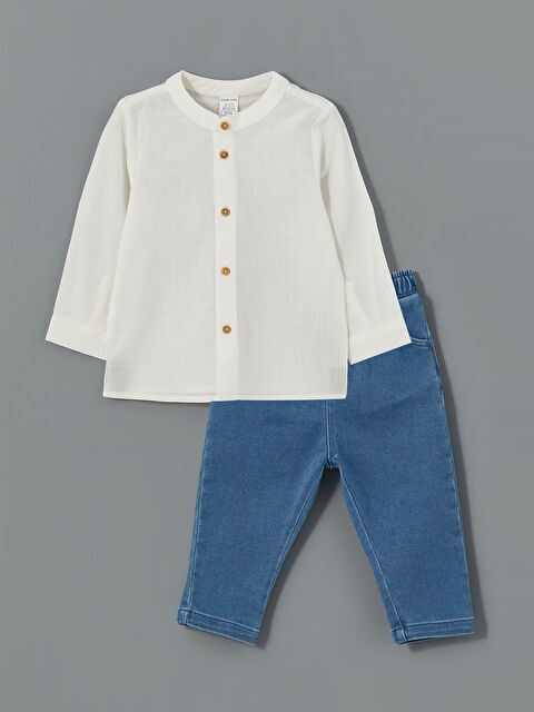 LCW baby Hakim Yaka Erkek Bebek Gömlek ve Pantolon 2'li - S57371Z1-R9J