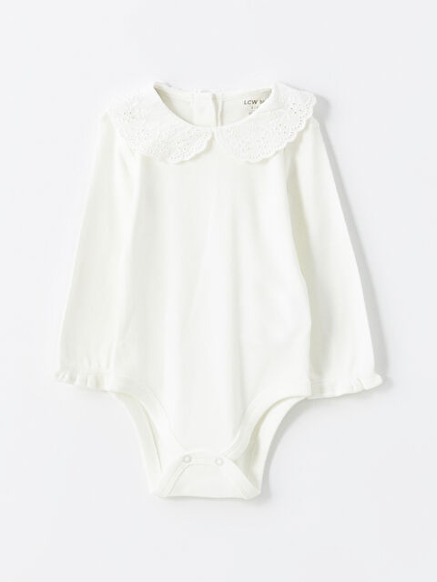 LCW baby Bebe Yaka Kız Bebek Çıtçıtlı Bodysuit - S57500Z1-FDU