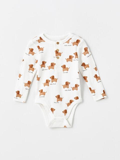 LCW baby Sevimli Köpek Baskılı Erkek Bebek Çıtçıtlı Body - S57511Z1-LRA