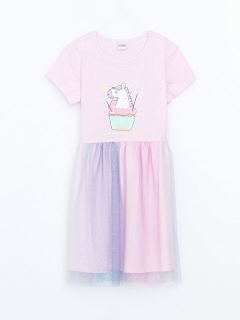 LCW Kids Bisiklet Yaka Kız Çocuk Elbise - S57557Z4-QWM