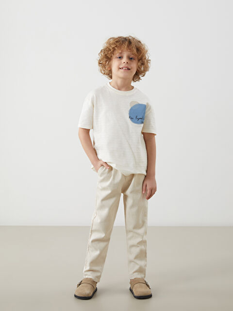 LCW Kids Beli Lastikli Basic Keten Erkek Çocuk Pantolon - S57559Z1-PRR