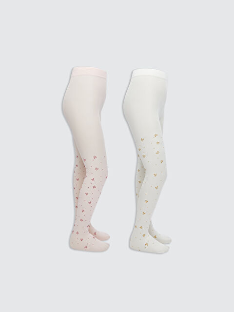 LCW Kids Fiyonk Desenli Kız Çocuk İnce Külotlu Çorap 2'li - S57561Z4-FRA