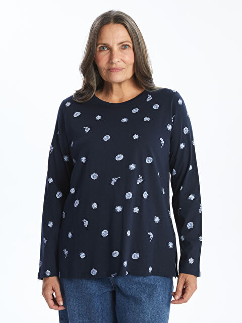 LCW Grace Bisiklet Yaka Çiçekli Kadın Bluz - S57573Z8-LSJ