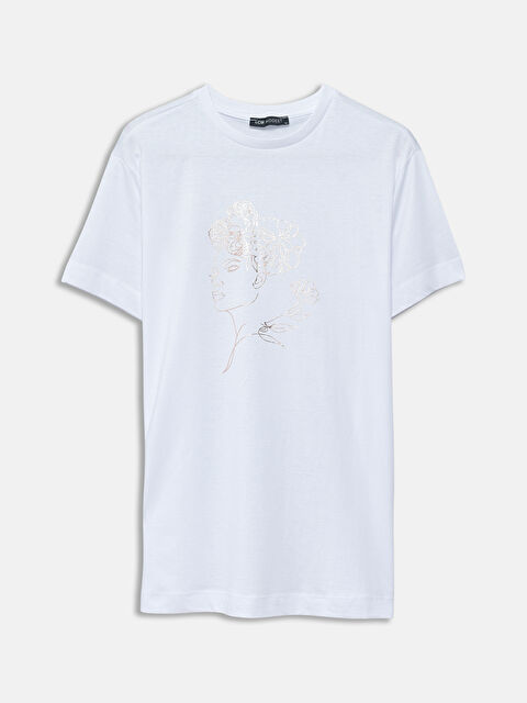 LCW Modest Crew Neck Printed Women's T-Shirt - S57578Z8-R9J