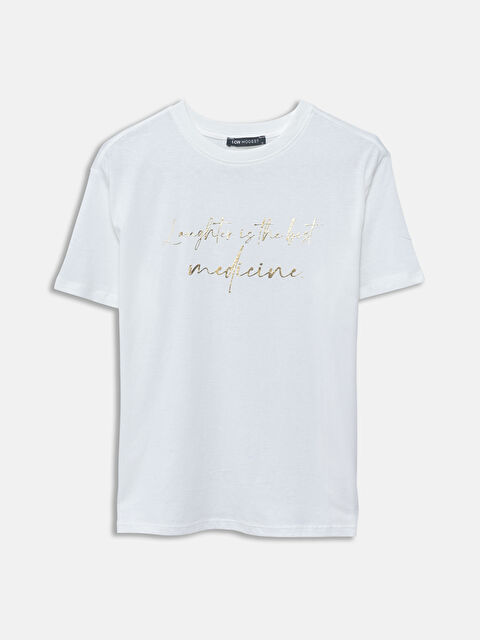 LCW Modest Crew Neck Printed Short Sleeve Women's T-Shirt - S57581Z8-R9J