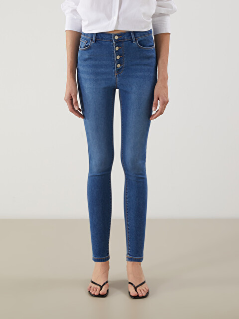 LCW Jeans İndigo Jüpiter Süper Skinny Fit Kadın Jean Pantolon