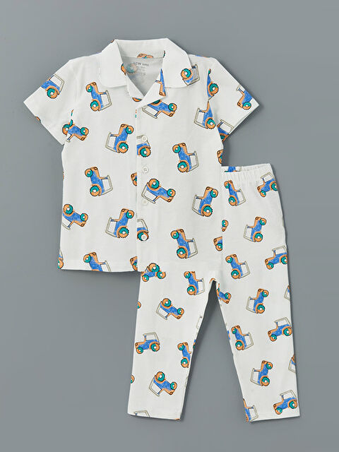 LCW baby Polo Yaka Baskılı Erkek Bebek Pijama Takım - S57628Z1-LRA