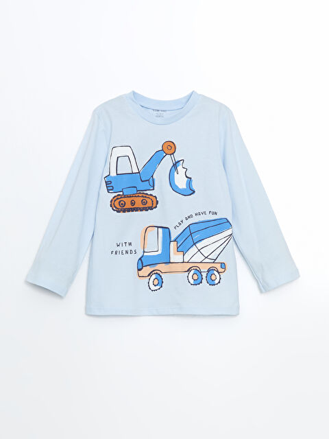 LCW baby Baskılı Penye Erkek Bebek Pijama Üst - S57637Z1-YMQ