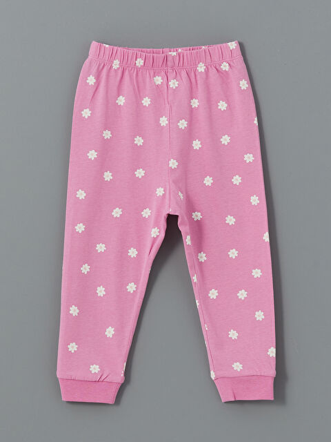 LCW baby Beli Lastikli Çiçekli Kız Bebek Pijama Alt - S57661Z1-LT2