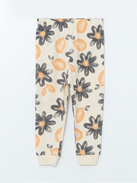 LCW baby Beli Lastikli Çiçekli Kız Bebek Pijama Alt - S57673Z1-LQB