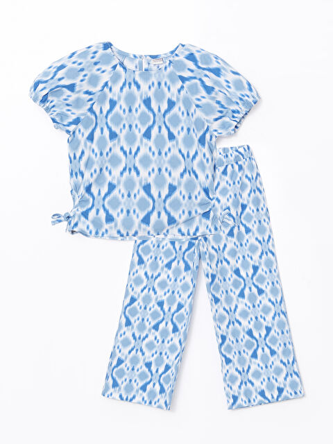 LCW Kids Crew Neck Girls' Blouse and Pants - S57678Z4-LQK