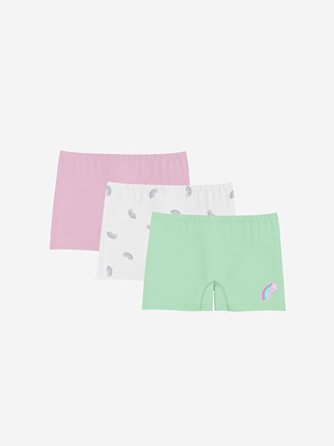 LCW Kids Baskılı Kız Çocuk Boxer 3'lü - S57693Z4-LU8