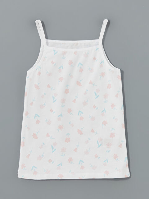 LCW Kids Kare Yaka Çiçekli Kız Çocuk Atlet - S57699Z4-LU8