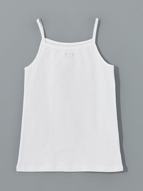 LCW Kids Kare Yaka Çiçekli Kız Çocuk Atlet - S57699Z4-Q6K