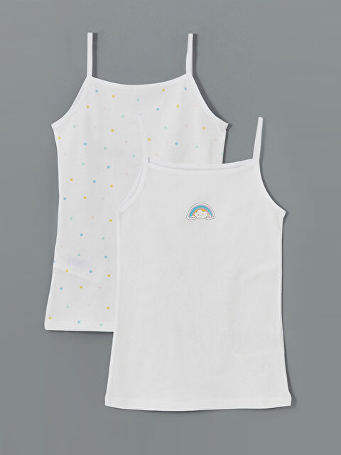 LCW Kids Kare Yaka Kız Çocuk Atlet 2'li - S57707Z4-Q6K