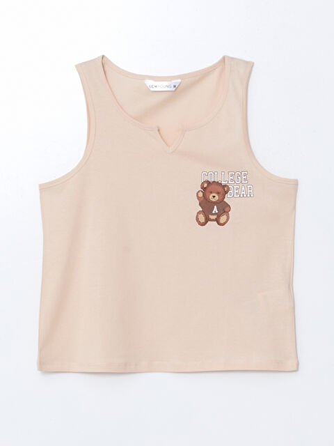 LCW Young Kaçık Yaka Ayı Teddy Baskılı Kadın Pijama Üstü - S57752Z8-FNR