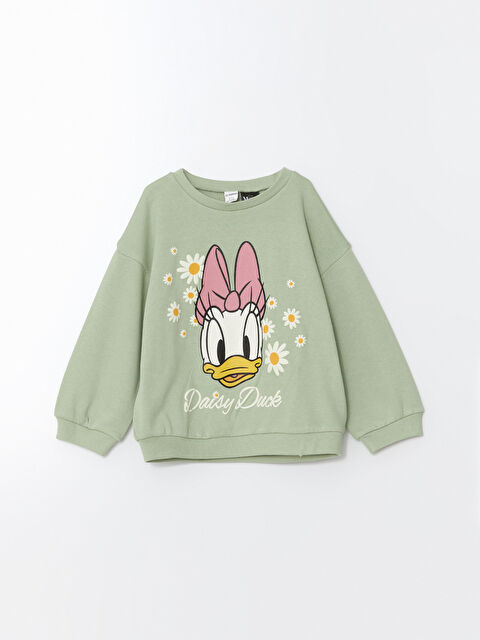 LCW Kids Bisiklet Yaka Daisy Duck Baskılı Kız Çocuk Sweatshirt - S57788Z1-FJY