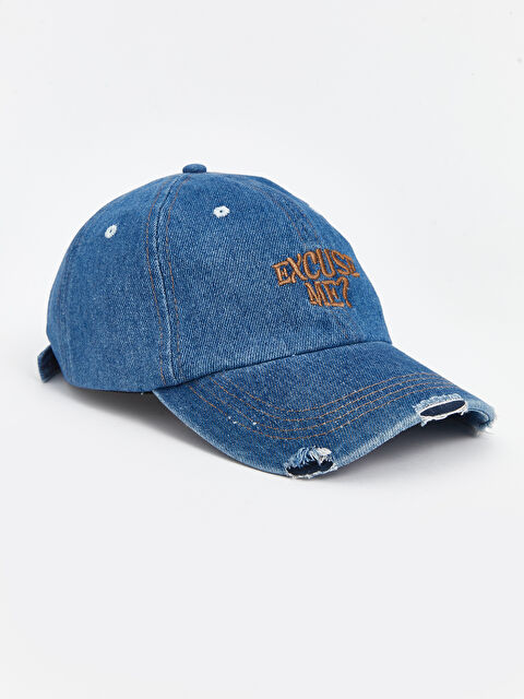 LCW ACCESSORIES Nakışlı Denim Erkek Kep Şapka - S57849Z8-HQ7