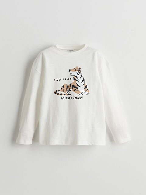 LCW Kids Bisiklet Yaka Baskılı Erkek Bebek Tişört - S57876Z1-R9J