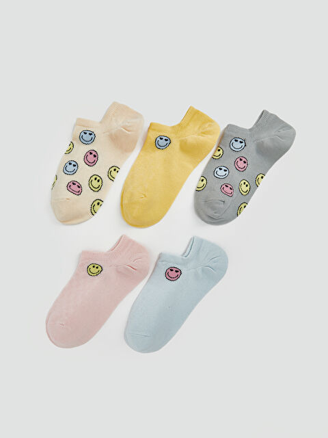 LCW DREAM Baskılı Kadın Sneaker Çorap 5'li - S57897Z8-FDP