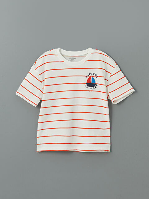 LCW Kids Bisiklet Yaka Baskılı Erkek Çocuk Tişört - S57899Z1-LQ9