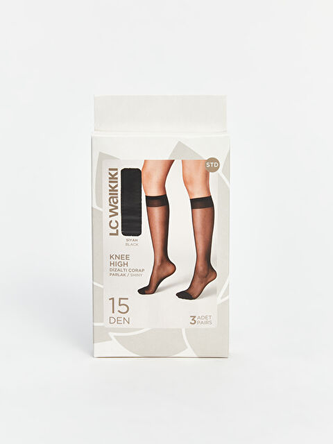LCW DREAM 15 Denye Kadın Diz Altı Çorap 3'lü - S57912Z8-CVL