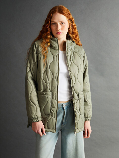 LCW Vision Kapüşonlu Kapitone Kadın Şişme Mont - S57954Z8-M3S