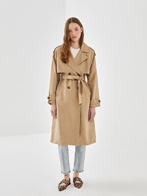 LCW Vision Ceket Yaka Oversize Kadın Trençkot - S57966Z8-Q6M