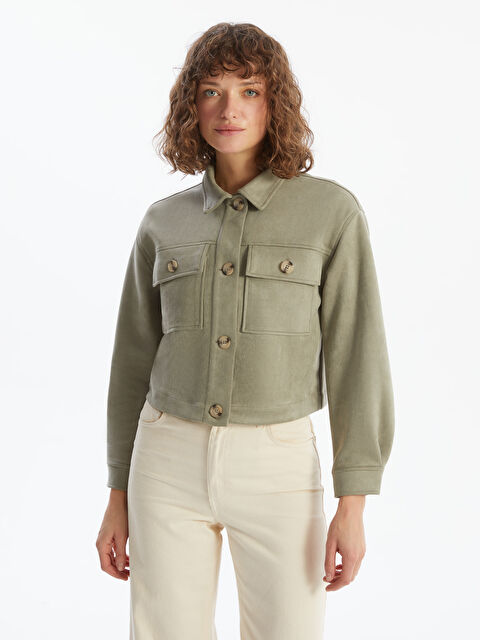 LCW Vision Gömlek Yaka Kadın Süet Görünümlü Ceket - S57981Z8-LV8