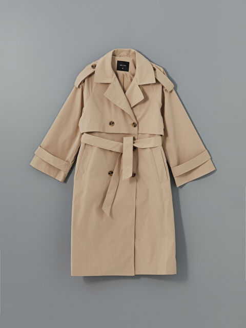 LCW Vision Ceket Yaka Oversize Kadın Trençkot - S57988Z8-YCB