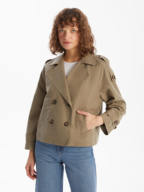 LCW Vision Ceket Yaka Oversize Kadın Trençkot - S57989Z8-VF3