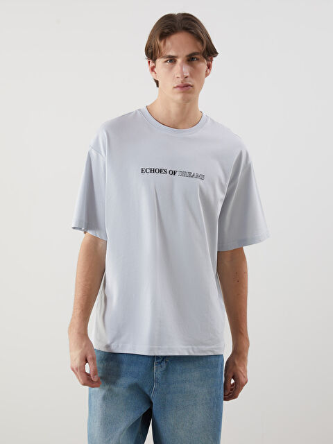 XSIDE Bisiklet Yaka Baskılı Penye Erkek Tişört - S58035Z8-YW4