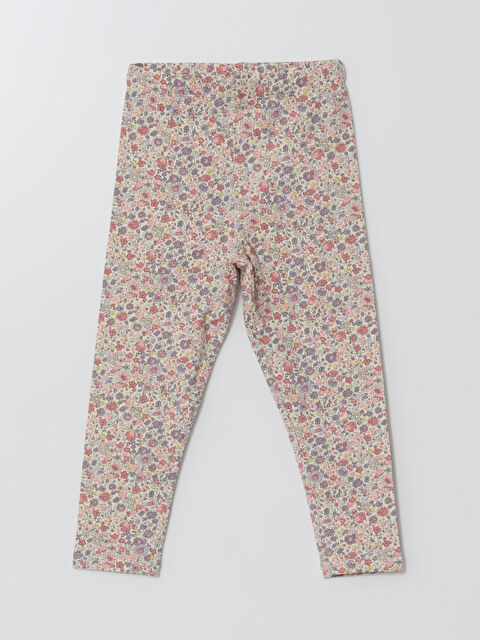 LCW Kids Beli Lastikli Çiçekli Kız Çocuk Tayt - S58041Z1-LT4