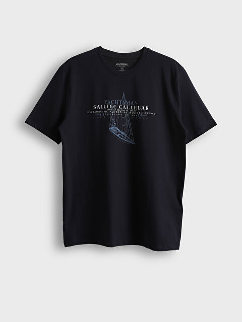 LCWAIKIKI Classic Футболка с круглым вырезом, коротким рукавом и принтом для мужчин