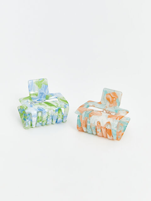 LCW ACCESSORIES Printed Women's Claw Clip Set 2 Pack - S58137Z8-M0T