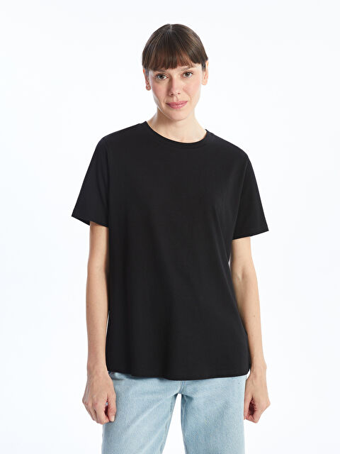 LCWAIKIKI Classic Bisiklet Yaka Kadın Tişört - S58228Z8-CVL