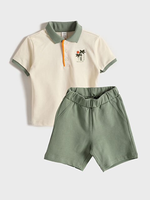 LCW baby Polo Neck Boys' T-Shirt and Shorts - S58282Z1-QVK