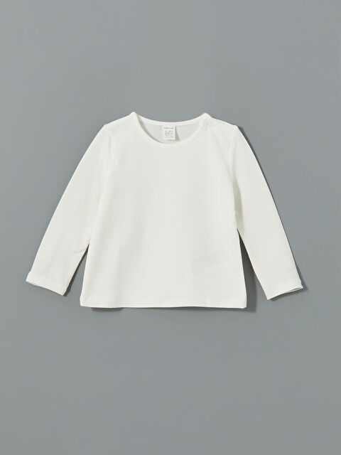 LCW baby Bisiklet Yaka Kız Çocuk Tişört - S58283Z1-FDU