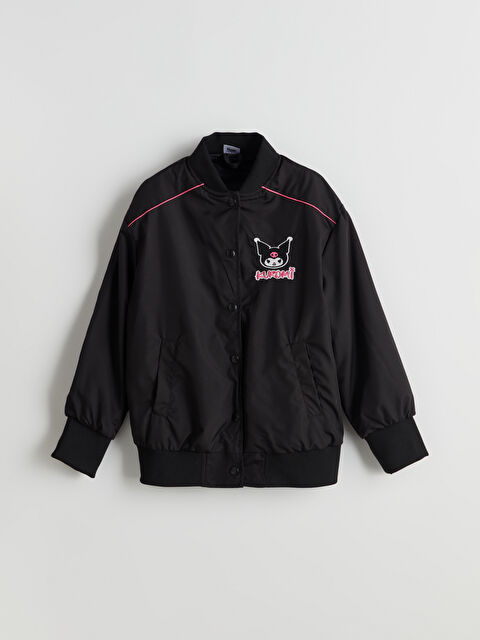 LCW Kids Kuromi Nakışlı Kız Çocuk Bomber Ceket - S58342Z4-CVL