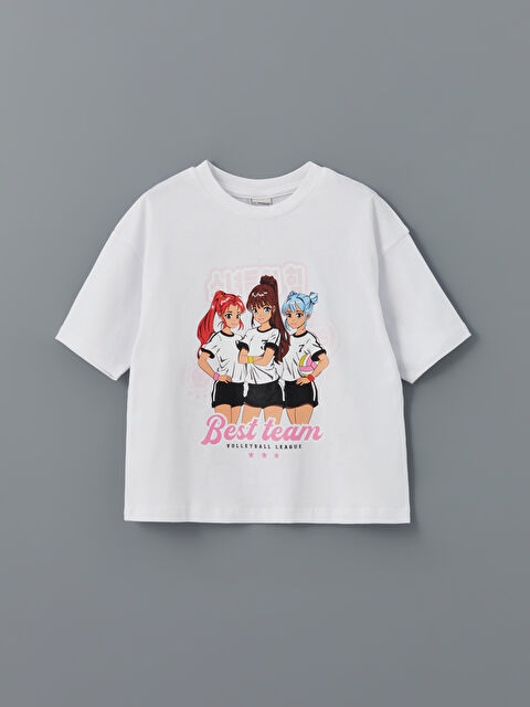 LCW Kids Crew Neck Girls' T-Shirt - S58363Z4-Q6K