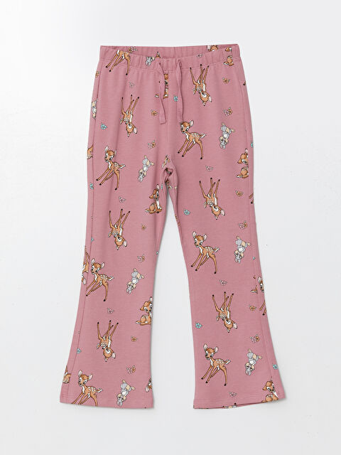 LCW Kids Elastic Waist Printed Flared Leg Baby Girls' Leggings - S58370Z1-LT4