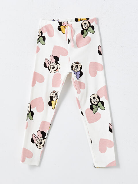 LCW Kids Beli Lastikli Minnie Mouse Baskılı Kız Çocuk Tayt - S58372Z1-LRA