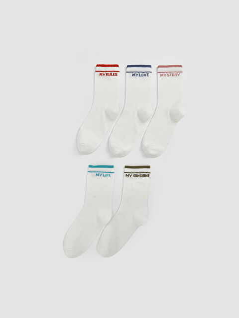 LCW DREAM Baskılı Kadın Soket Çorap 5'li - S58434Z8-FDU