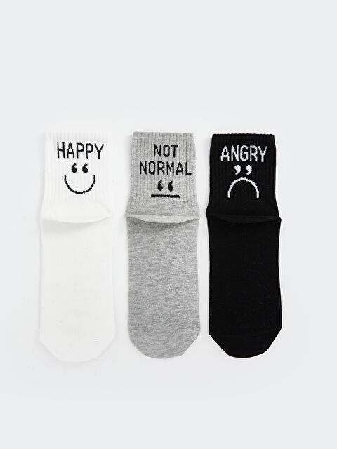 LCW DREAM Baskılı Kadın Soket Çorap 3'lü - S58444Z8-FFB