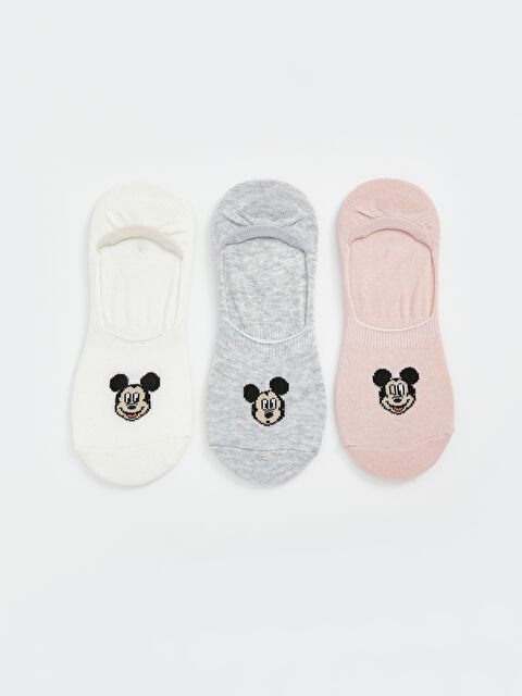 LCW DREAM Mickey Mouse Baskılı Kadın Babet Çorap 3'lü - S58464Z8-FEW