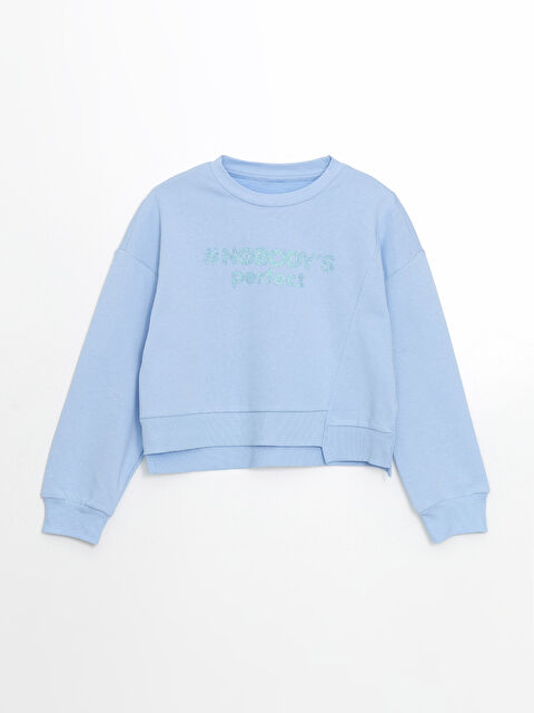 LCW Kids Bisiklet Yaka Kız Çocuk Sweatshirt - S58549Z4-QXG