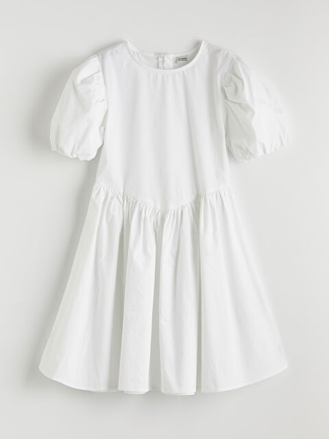 LCW Kids қыздарға арналған қарапайым бүрмелі қысқа көйлек - S58552Z4-Q6K